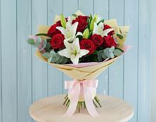Букет цветов из:  Лилии и Розы #REPLACE_PRED# Курьяново
