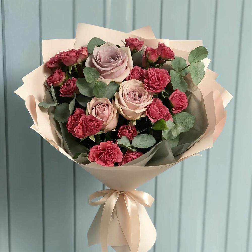 Букет цветов из: Гвоздики и Розы в Курьяново