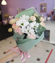 Букет милый в Курьяново Букет цветов из: Хризантемы и Розы в Курьяново