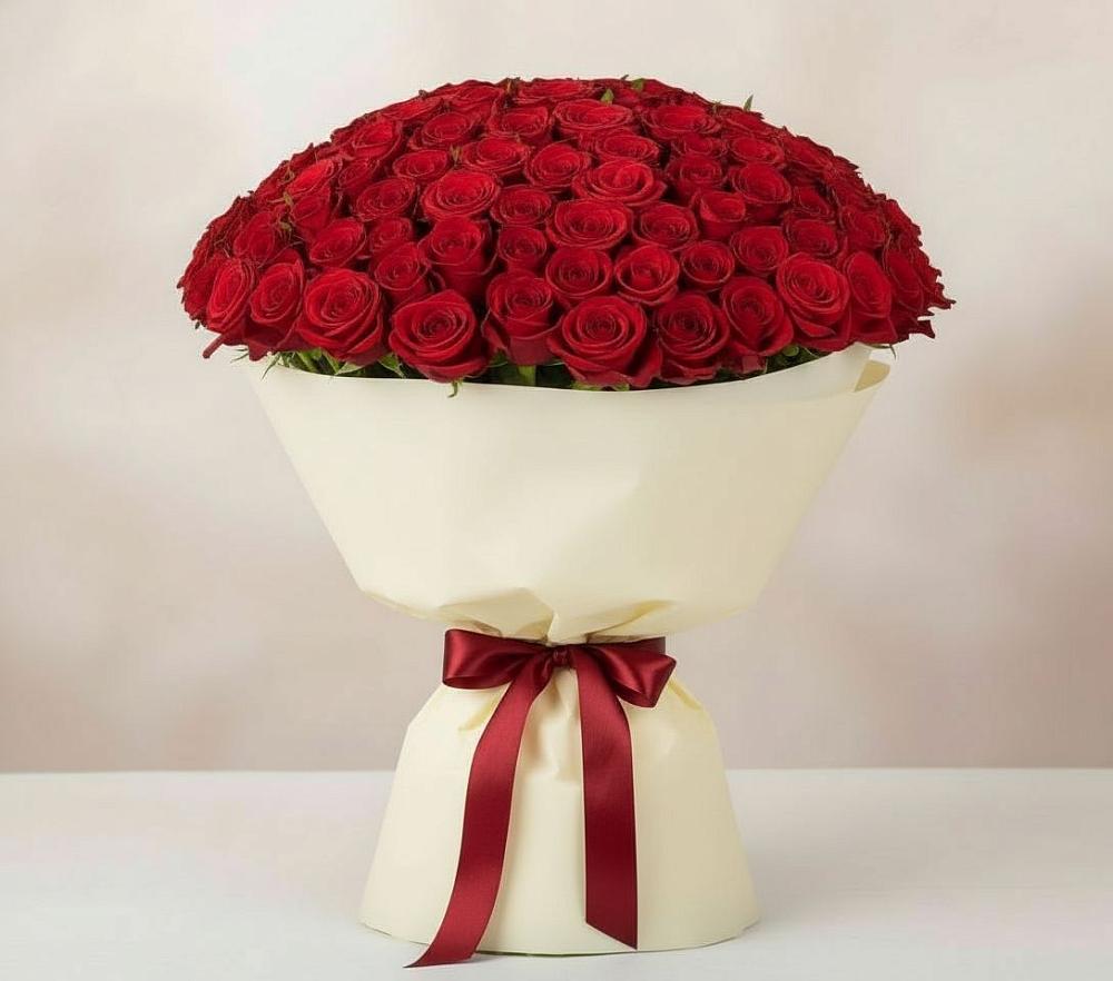 Букет 101 Красная роза Милано в Курьяново
