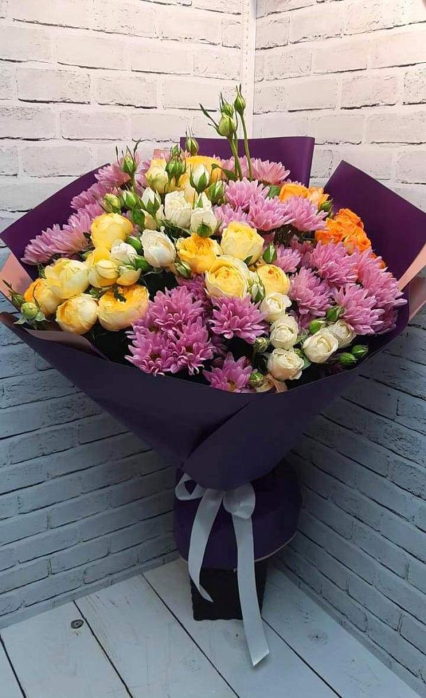 Букет цветов из: Хризантемы и Розы в Курьяново