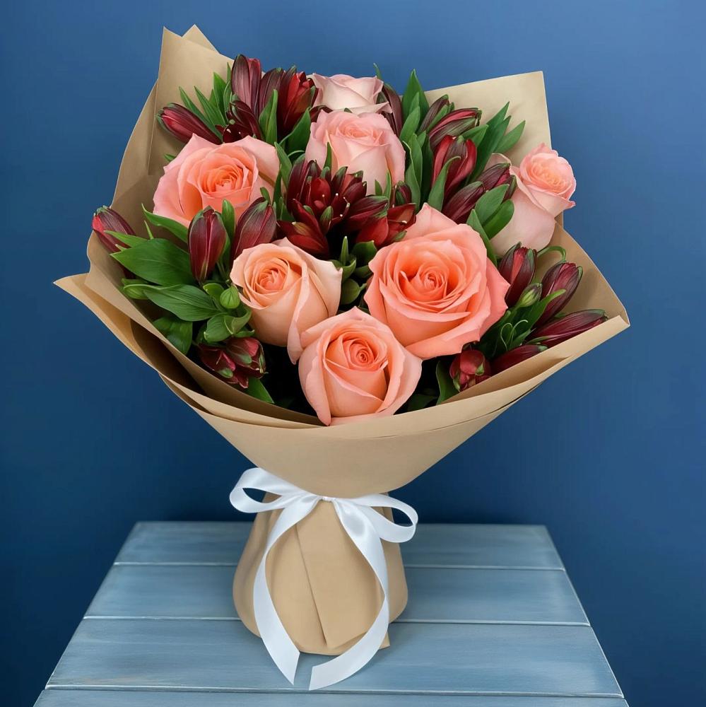 Букет цветов из: Розы и Альстромерии в Курьяново