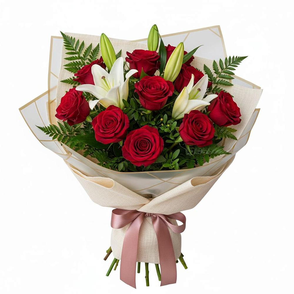 Букет цветов из: Лилии и Розы в Курьяново