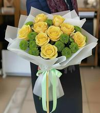 Букет цветов из:  Хризантемы и Розы в Курьяново