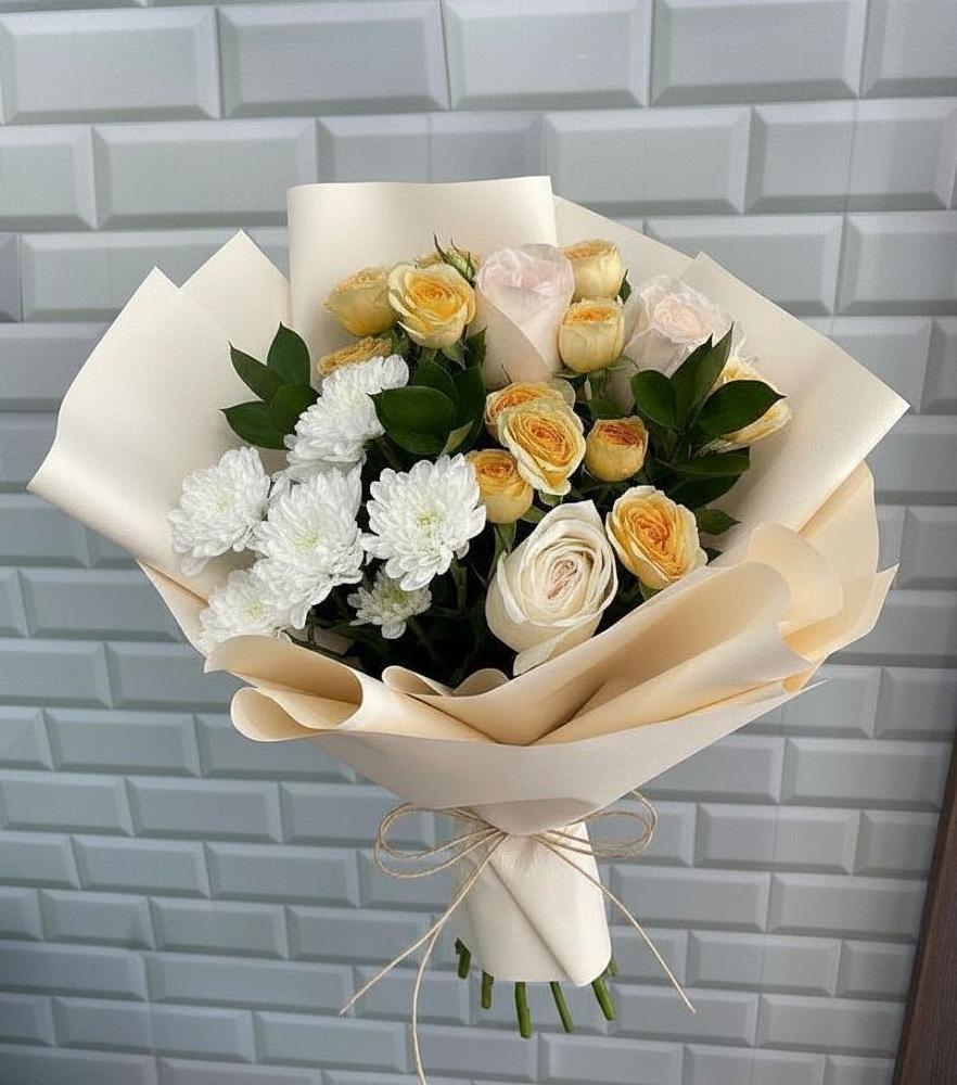 Букет цветов из: Розы и Хризантемы в Курьяново