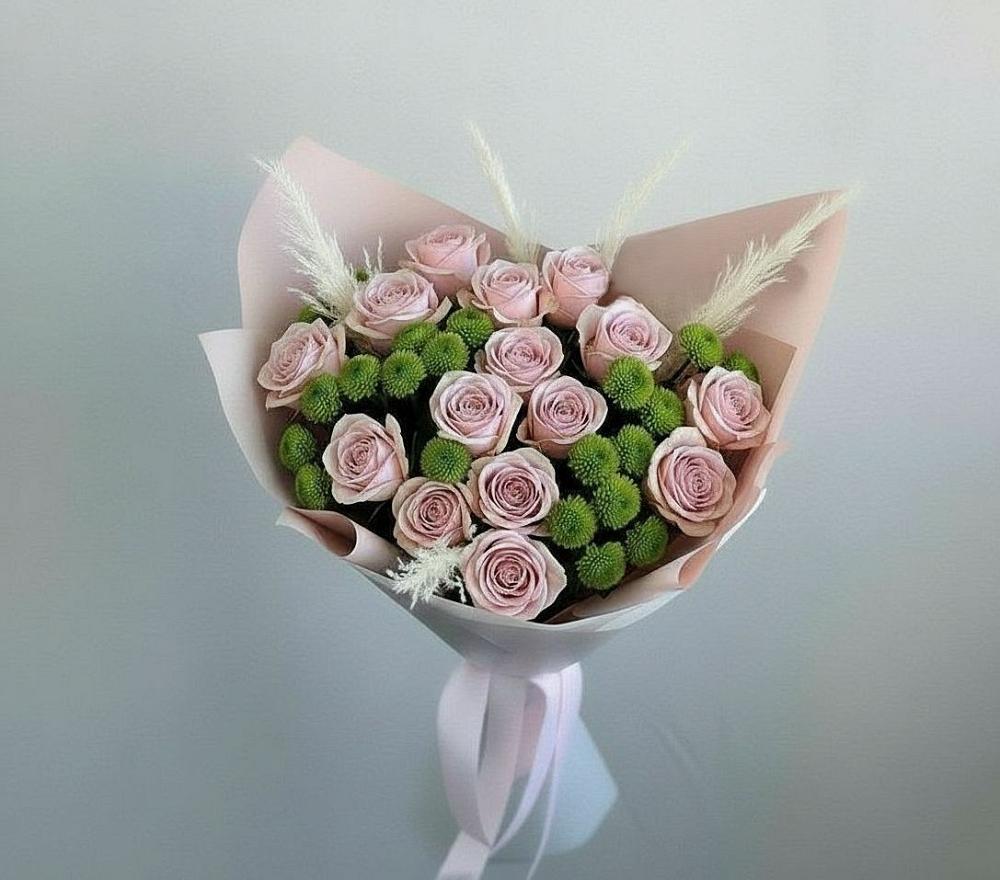 Букет цветов из: Розы и Хризантемы в Курьяново