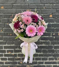 Букет цветов из:  Герберы и Хризантемы в Курьяново
