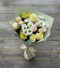 Букет цветов из:  Альстромерии, Розы и Хризантемы #REPLACE_PRED# Курьяново