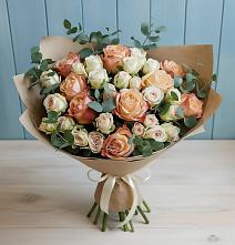 Букет цветов из:  Альстромерии и Розы в Курьяново