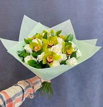 Букет цветов из:  Орхидеи и Розы в Курьяново